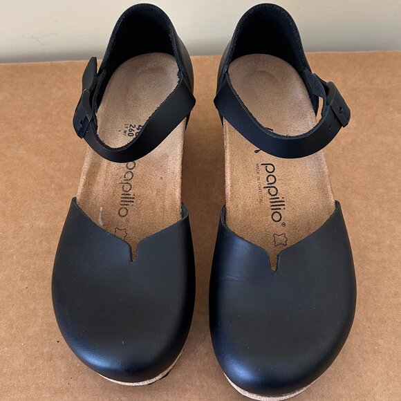 Birkenstock Women's Mary Black Leather Close Toe Wedge Size 9.0-9.5 (US) _40(EU) - Picture 1 of 3